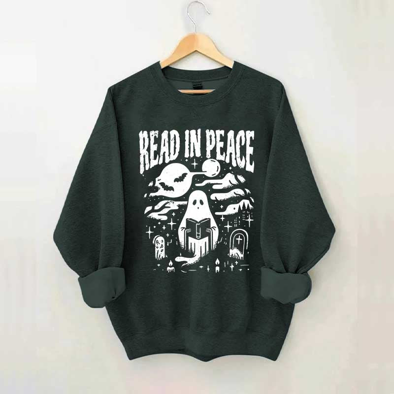 Ghost Reading Book Boho Bookish Sweatshirt