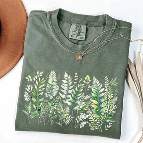 Botanical Fern Leaves Green Foliage T-Shirt