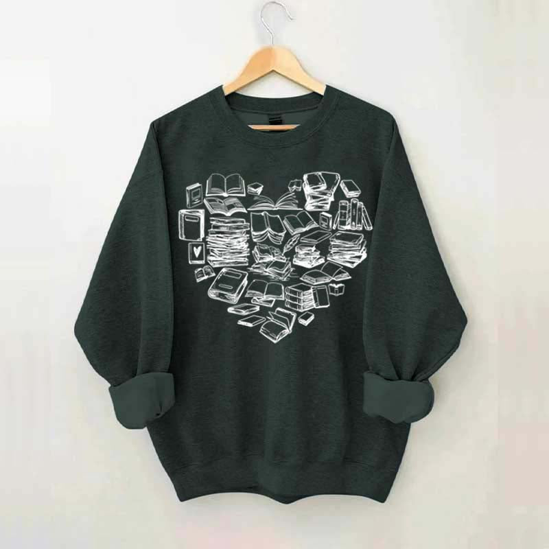 Book Heart Sweatshirt