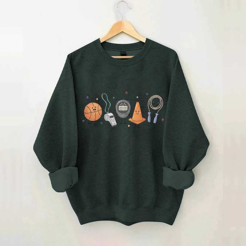 PE Teacher Doodle Character Sweatshirt