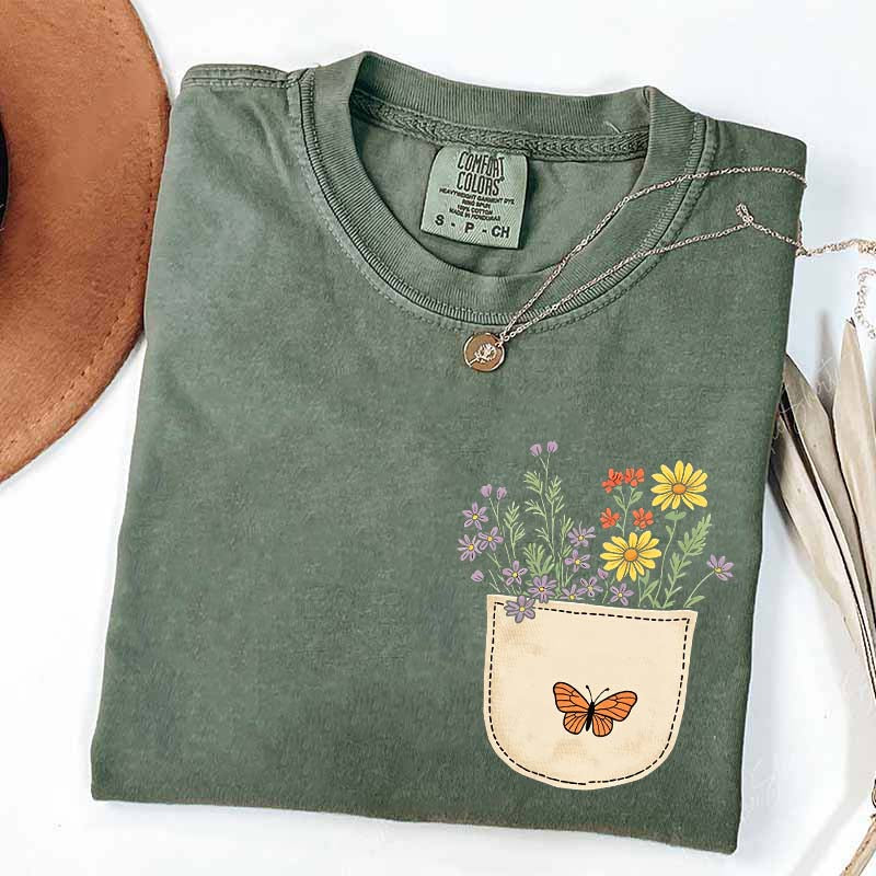 Wild Flowers Pocket Comfort Color T-Shirt