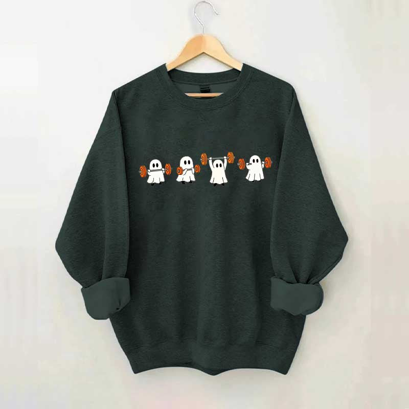 Weight Lifting Ghosts Halloween Sweatshirt