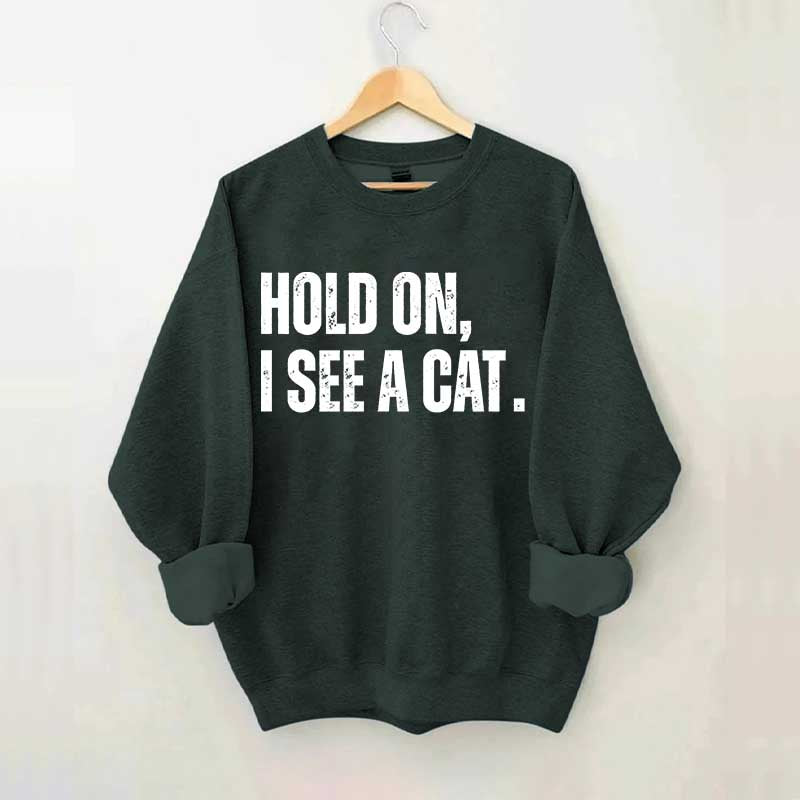 Hold On I See A Cat Sweatshirt
