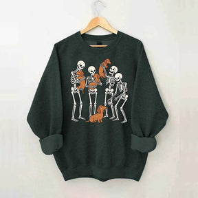 Halloween Dachshund Spooky Season Skeleton Bone Sweatshirt
