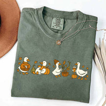 Fall Goose Vibes Autumn Coffee Pumpkin T-Shirt