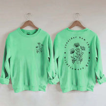 Cute Wildflower Religous Luke 12:27 Bible Verse Sweatshirt