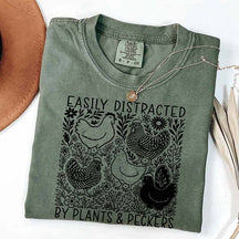 Easily Distracted By Plants and Peckers Wildflowers T-Shirt
