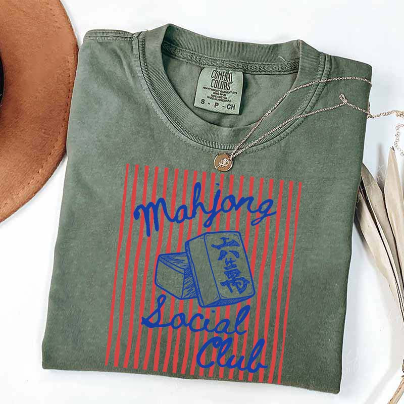 Mahjong Social Club Funny T-Shirt