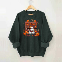 Ghost Book Reader Literature Lover Sweatshirt