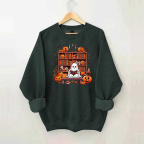 Ghost Book Reader Literature Lover Sweatshirt