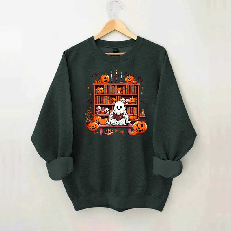 Ghost Book Reader Literature Lover Sweatshirt