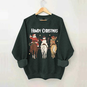 Howdy Christmas Western Cowgirl Rodeo Sweatshirt
