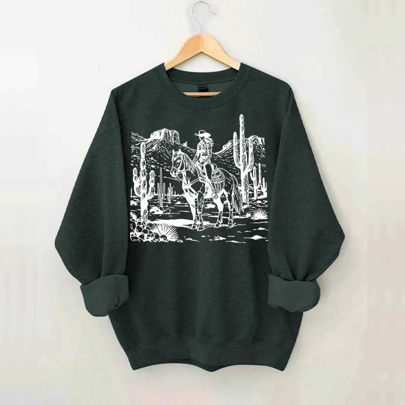 Retro Cowgirl Graphic Sweatshirt
