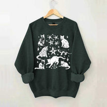Vintage Cat Star Graphic Sweatshirt