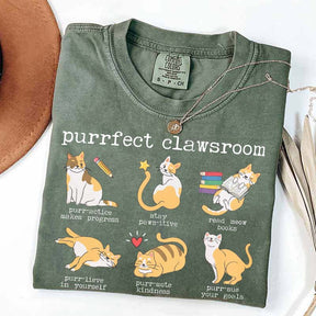 Funny Teacher Cat Book T-Shirt