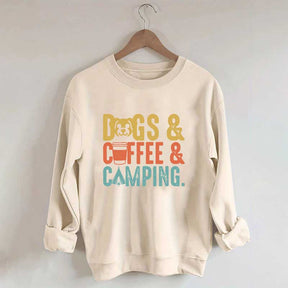 Dogs Coffee Camping Naturel Lover Sweatshirt