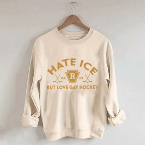 Hate ICE But Love Gay Hockey Boxy Sweatshirt