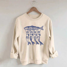 Vintage Tinned Fish Mermaid Sweatshirt