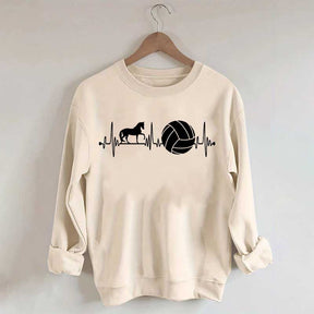 Funny Horse Volleyball Heartbeat Sweatshirt