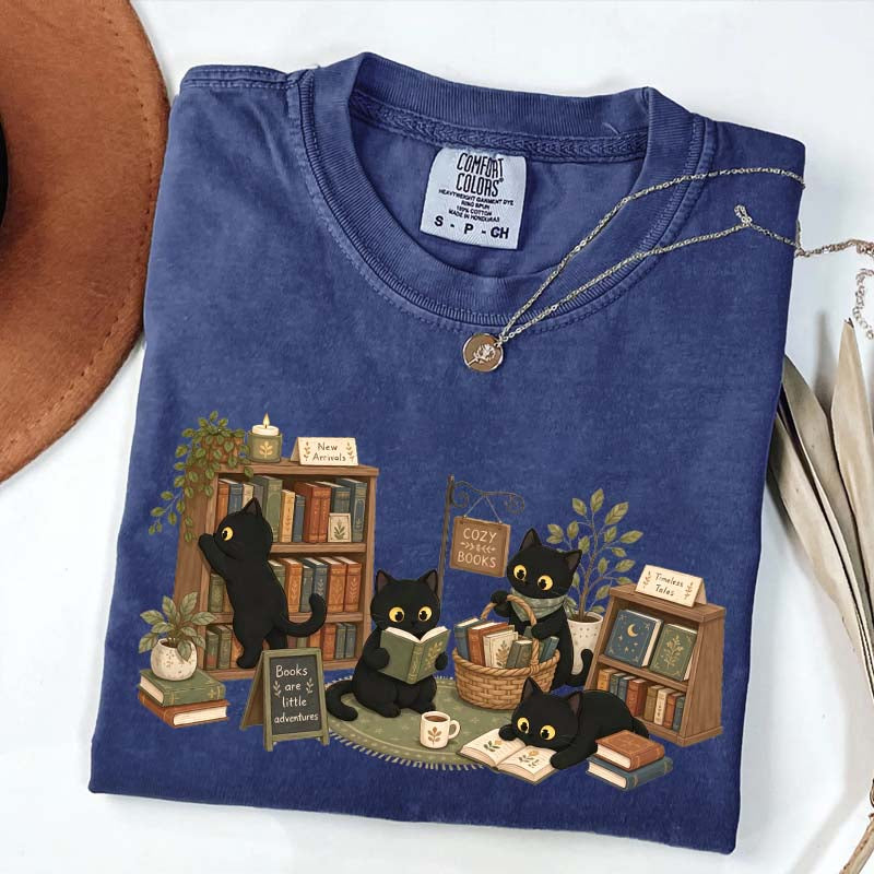 Comfort Colors Bookstore Black Cats T-Shirt