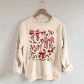 Christmas Coquette Bow Holiday Sweatshirt