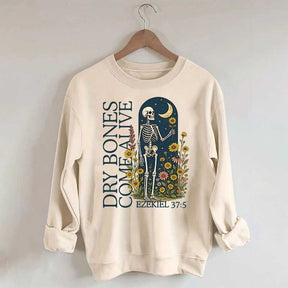Dry Bones Come Alive Catholic Boho Floral Sweatshirt