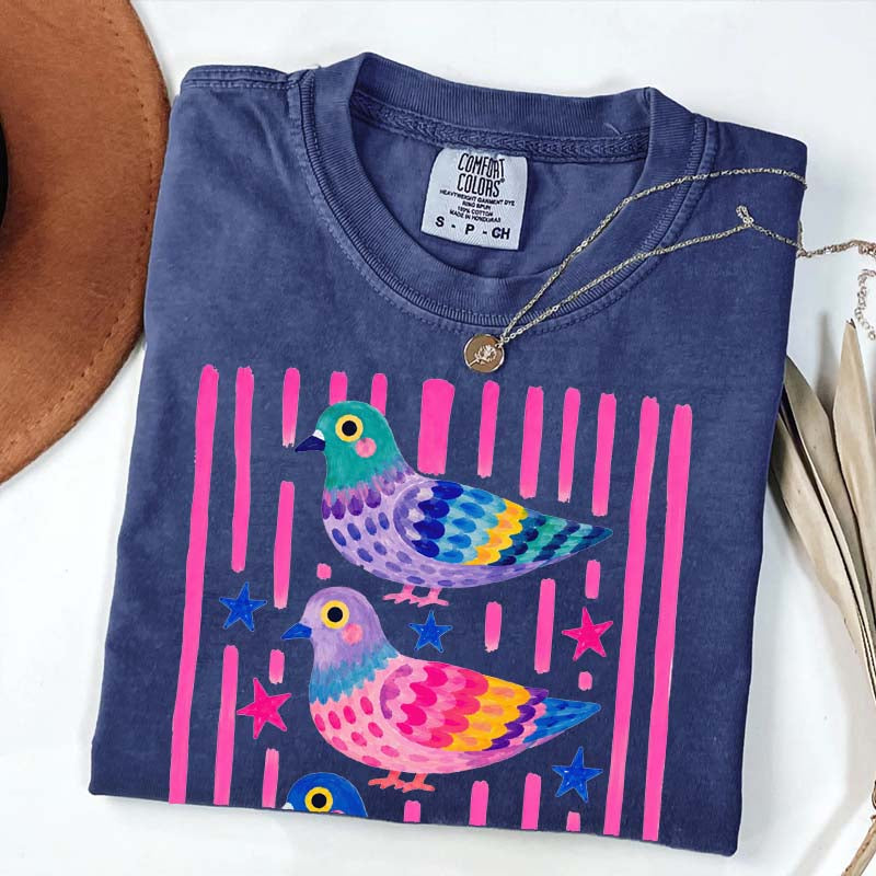 Colorful Pigeon Cute Bird T-Shirt