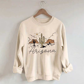Arizona Desert Graphic Retro Cactus Sweatshirt