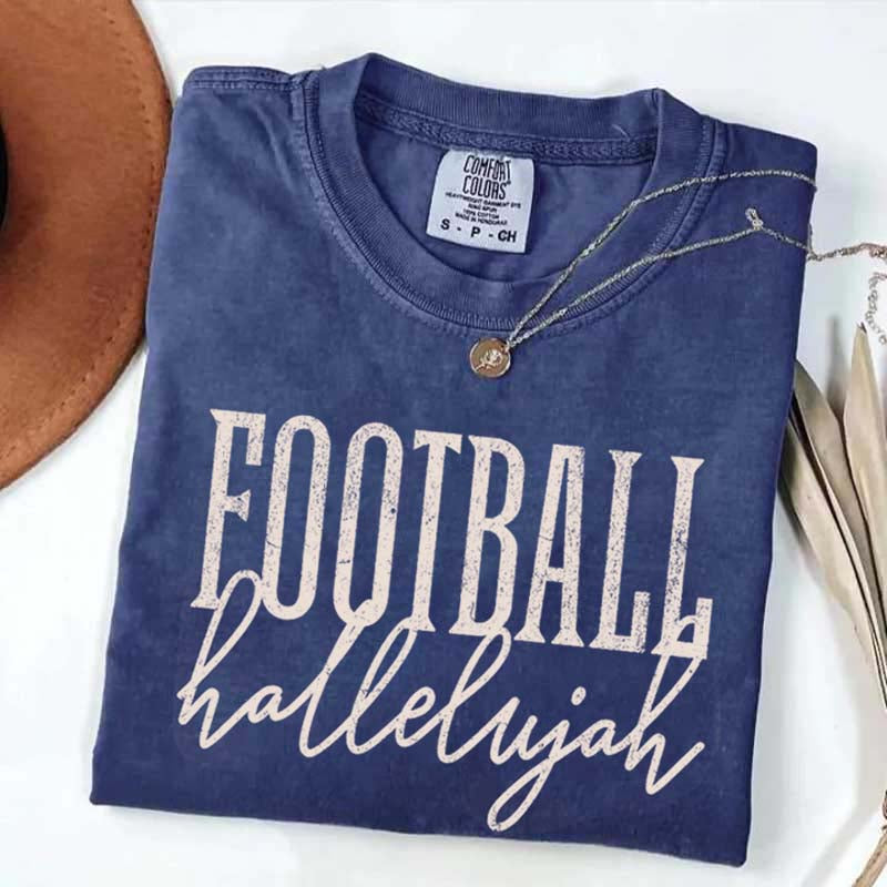 Distressed Retro Football Hallelujah T-Shirt