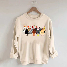 Funny Christmas Holiday Chickens Sweatshirt