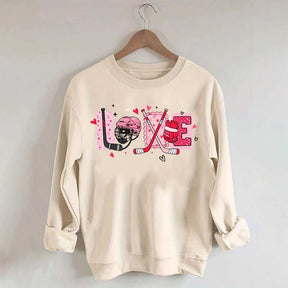 Hockey Valentine Heart Sweatshirt