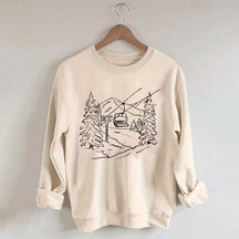 Mountain Graphic Winter Ski Sweatshirt