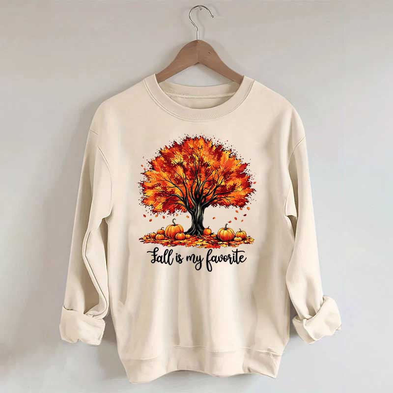 Fall Is My Favorite Tree Leaves Trendy Sweatshirt