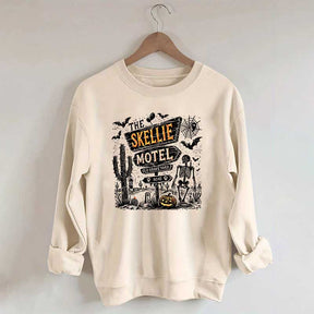 Skellie Motel Funny Halloween Trendy Sweatshirt