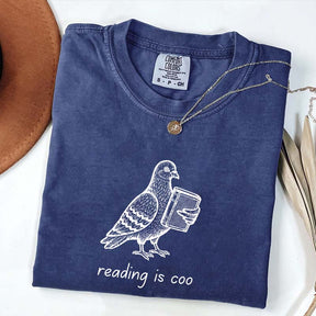 English Teacher Pigeon Reading T-Shirt
