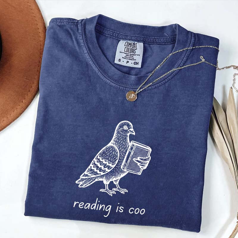English Teacher Pigeon Reading T-Shirt