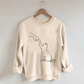 Cute Cat Fist Bump Lover Sweatshirt