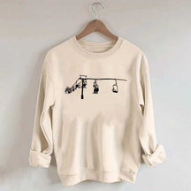 Minimal Mountain Skiing Lift Sweatshirt