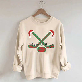 Christmas Ice Hockey Xmas Sport Sweatshirt