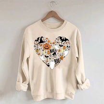 Happy Halloween Doodles Heart Sweatshirt