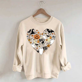 Happy Halloween Doodles Heart Sweatshirt