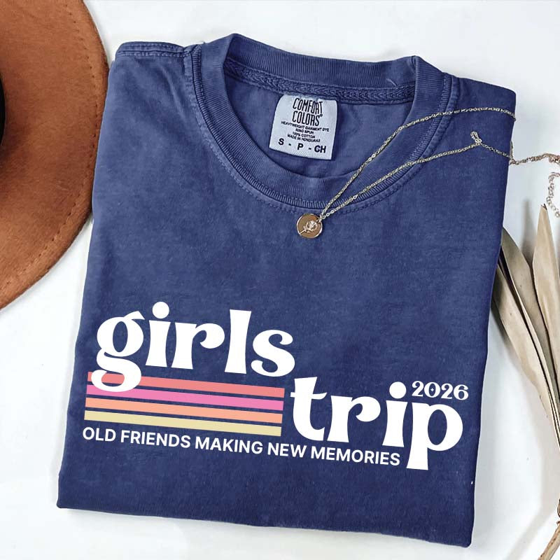 Custom Girls Trip Matching Friends Vacation T-Shirt