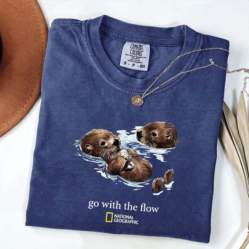 National Geographic Otters Go With The Flow T-Shirt