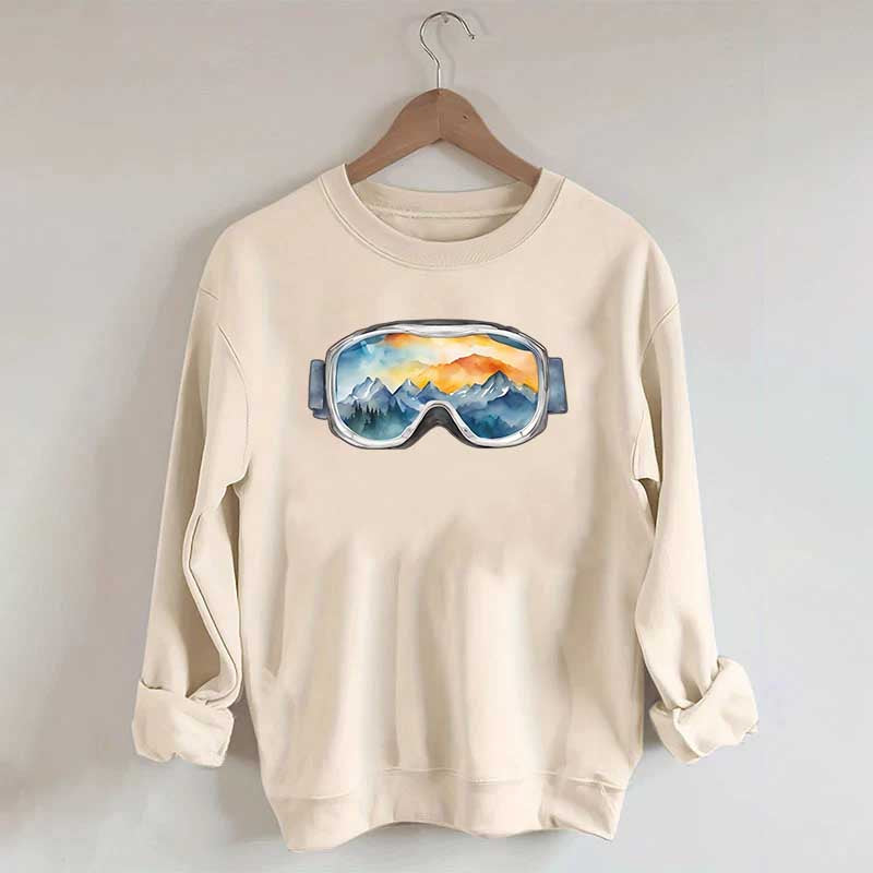 Ski Goggles Watercolor Sweatshirt