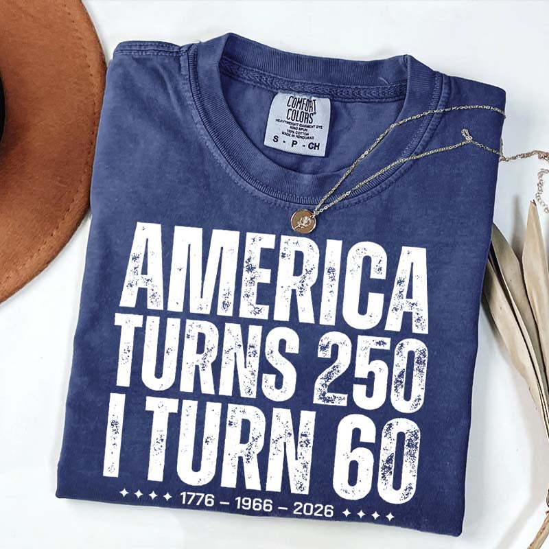 Custom Birthday America Turns 250 T-Shirt