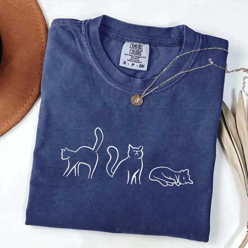 Minimalist Cat Mama Simple Cute T-Shirt