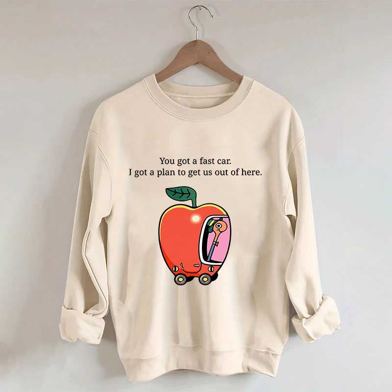 Apple Car Driving Fast Car Sweatshirt