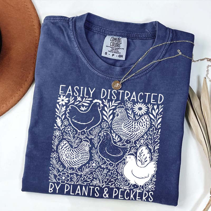 Easily Distracted By Plants and Peckers Wildflowers T-Shirt