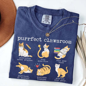 Funny Teacher Cat Book T-Shirt
