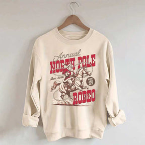Annual North Pole Rodeo Western Christmas Sweatshirt